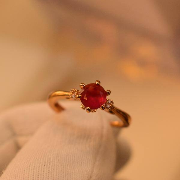 Fancy Beautiful Real Stone Gold Plated Ring For Girls/Women