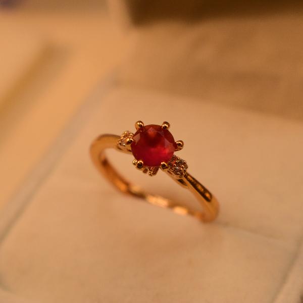 Fancy Beautiful Real Stone Gold Plated Ring For Girls/Women