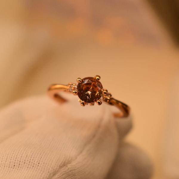 Fancy Beautiful Real Stone Gold Plated Ring For Girls/Women