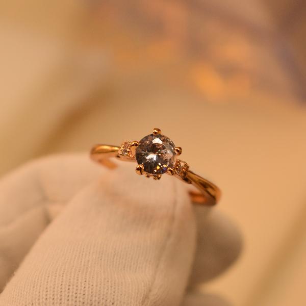 Fancy Beautiful Real Stone Gold Plated Ring For Girls/Women