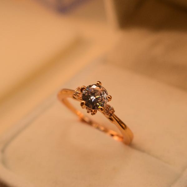 Fancy Beautiful Real Stone Gold Plated Ring For Girls/Women