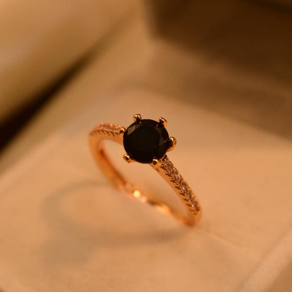 Stylish Design Real Stone Gold Plated Ring For Girls/Women
