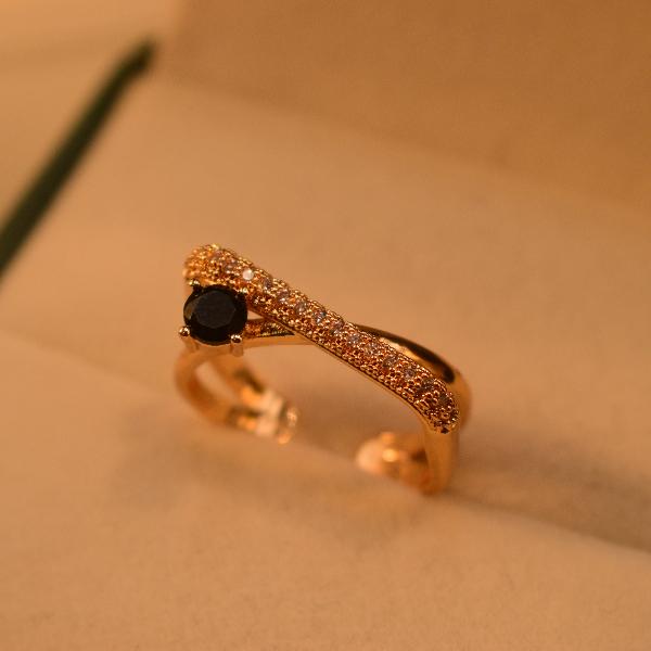 Glamorous Unique Design Real Stone Gold Plated Ring For Girls/Women