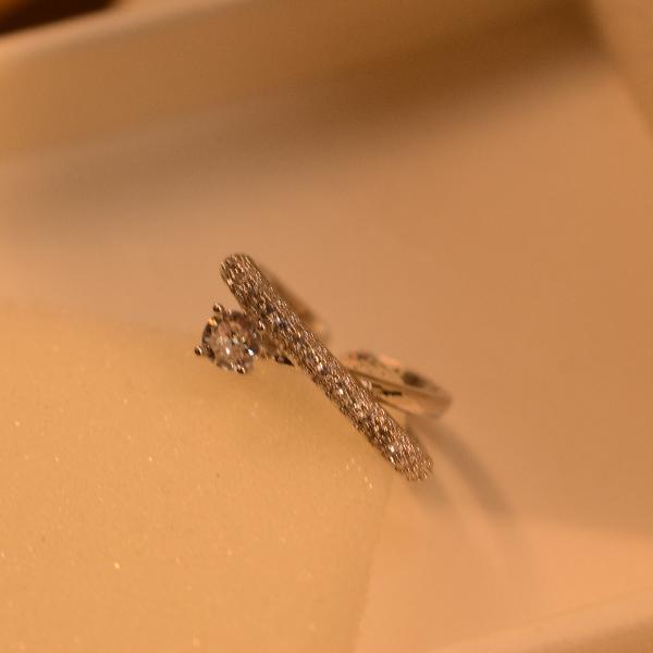 Beautiful Unique Design Real Stone Silver Ring For Girls/Women