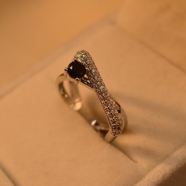 Beautiful Unique Design Real Stone Silver Ring For Girls/Women