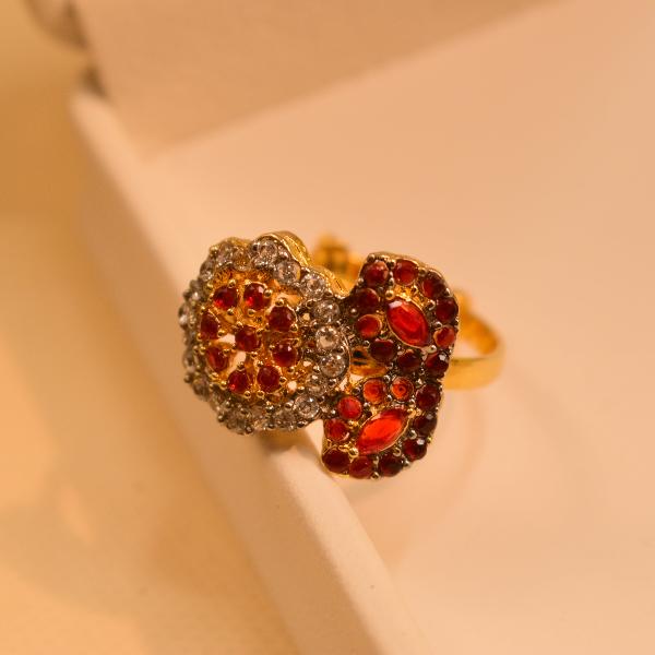 Glamorous Flower Design Real Stones Ring For Girls/Women