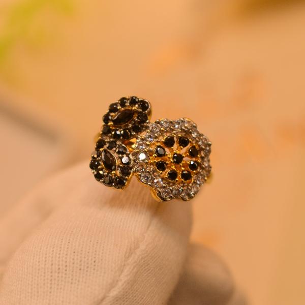 Glamorous Flower Design Real Stones Ring For Girls/Women