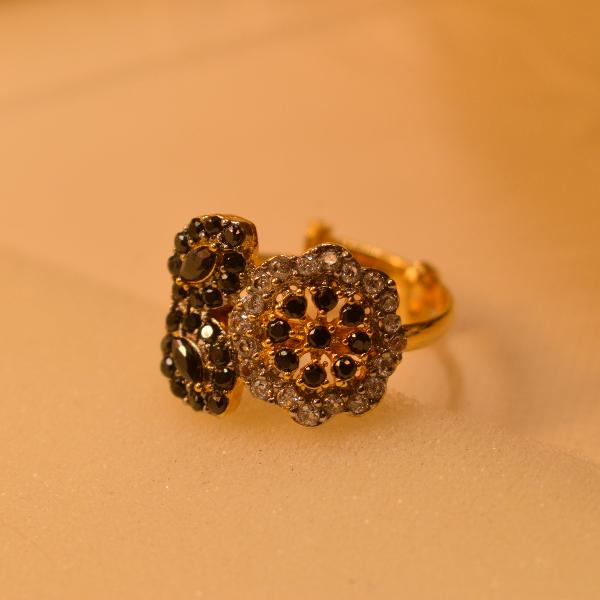 Glamorous Flower Design Real Stones Ring For Girls/Women