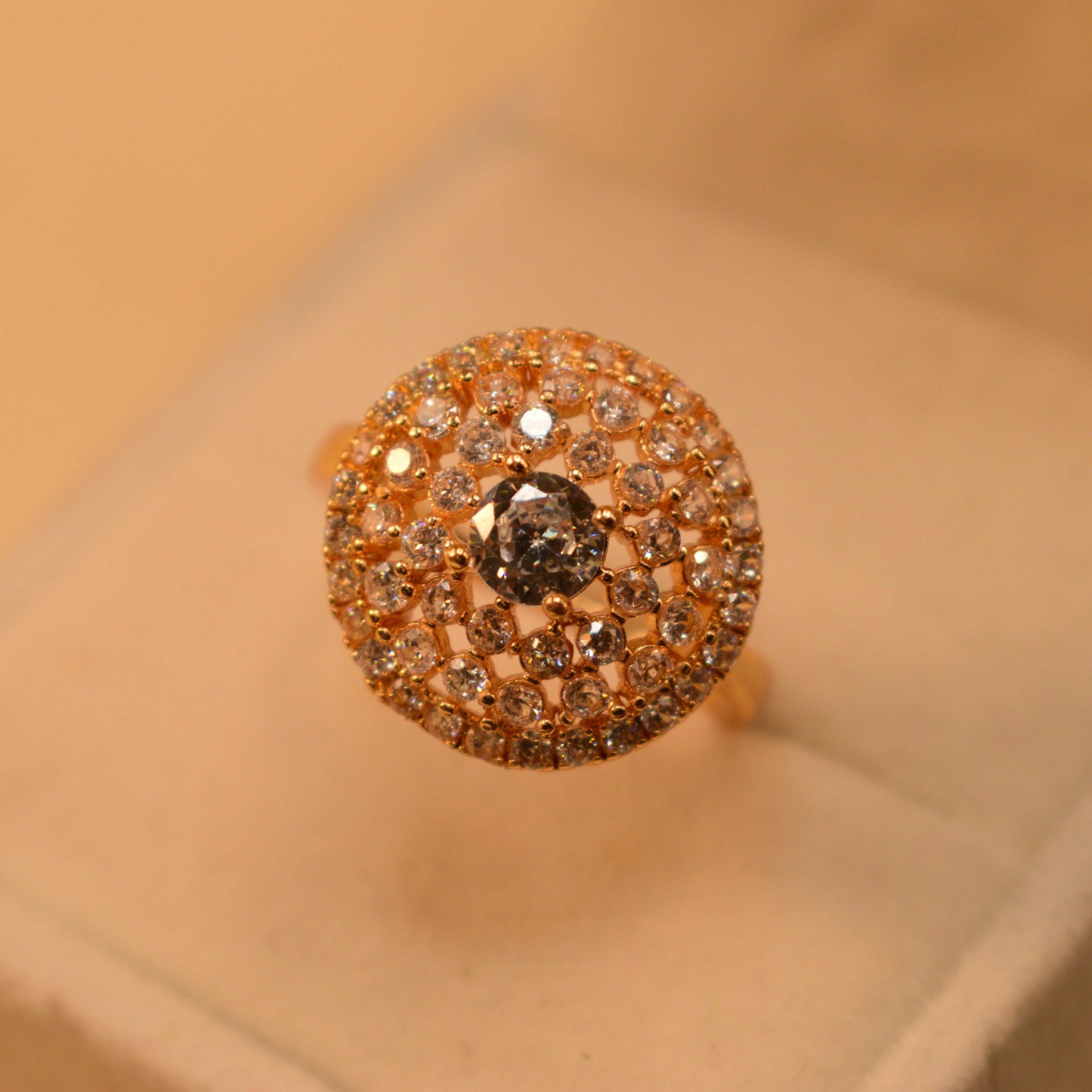 Elegant Unique Design Crystal Stones Ring For Girls/Women