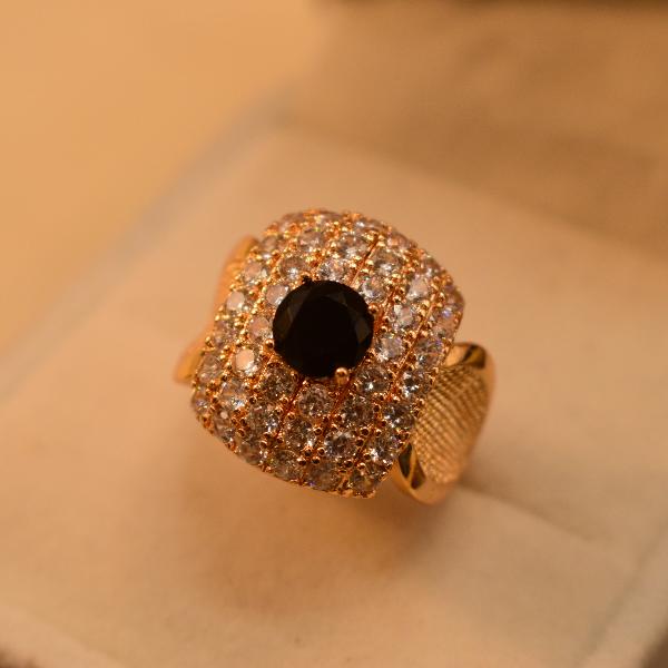 Stylish Design Crystal Stones Gold Plated Ring For Girls/Women