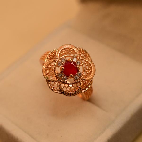 Glamorous Design Real Stones Gold Plated Ring For Girls/Women