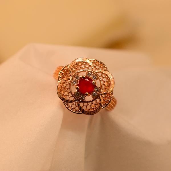 Glamorous Design Real Stones Gold Plated Ring For Girls/Women
