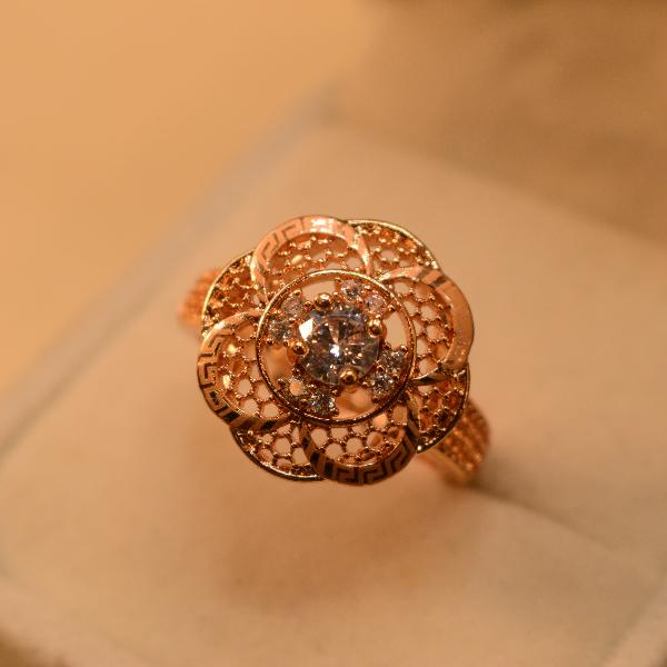 Glamorous Design Real Stones Gold Plated Ring For Girls/Women