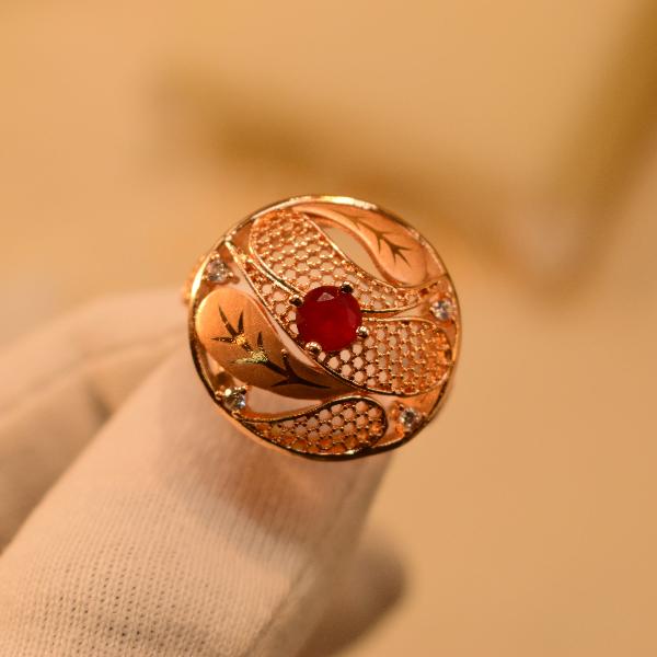 Gorgeous Design Real Stones Gold Plated Ring For Girls/Women