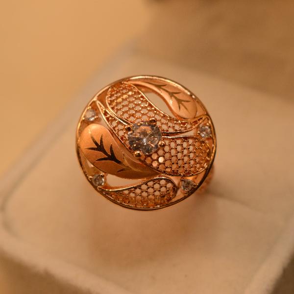 Gorgeous Design Real Stones Gold Plated Ring For Girls/Women