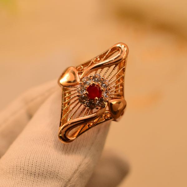 Luminous Design Real Stones Gold Plated Ring For Girls/Women