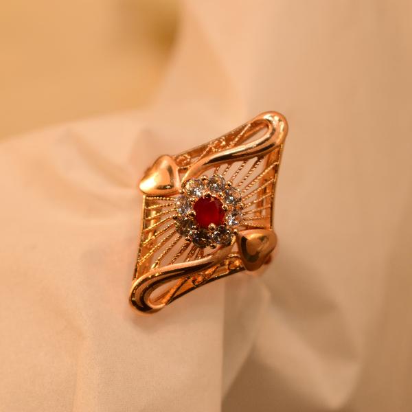 Luminous Design Real Stones Gold Plated Ring For Girls/Women