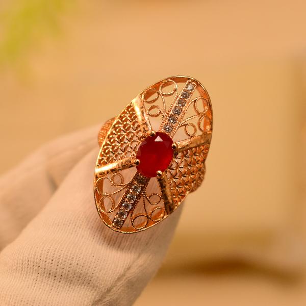 Elegant Design Real Stones Gold Plated Ring For Girls/Women
