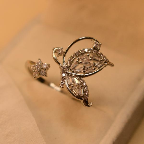 Unique Butterfly Design Crystal Stones Ring For Girls/Women