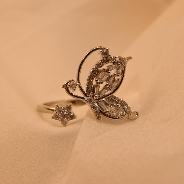 Unique Butterfly Design Crystal Stones Ring For Girls/Women