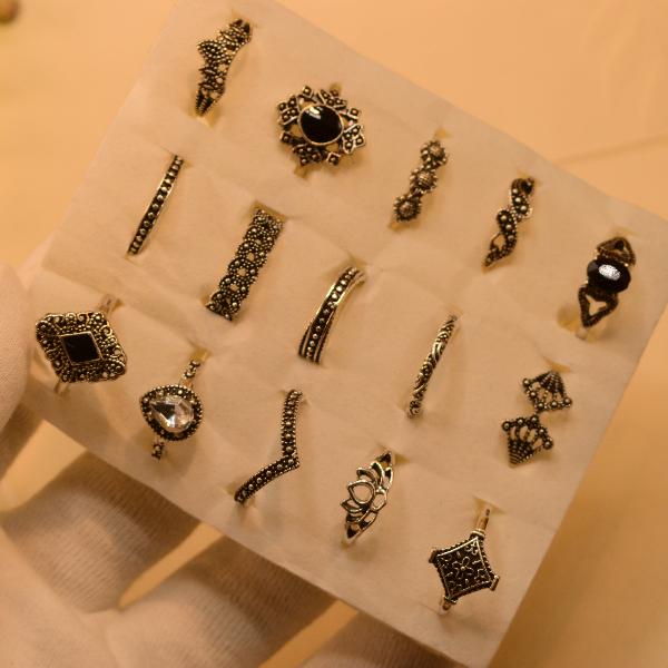 Pack of 15 mid rings gold plated Turkish style