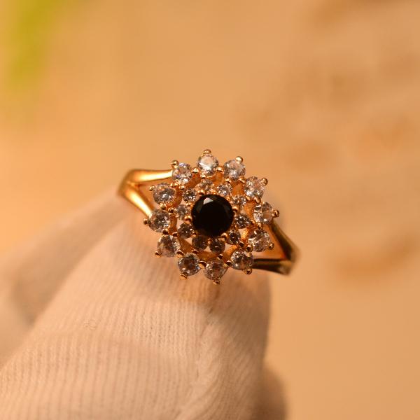 Fancy Unique Design Gold Plated Real Stone Ring For Girls/Women