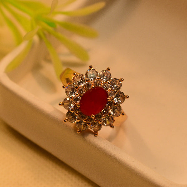 Luminous Design Gold Plated Crystal Stones Ring For Girls/Women