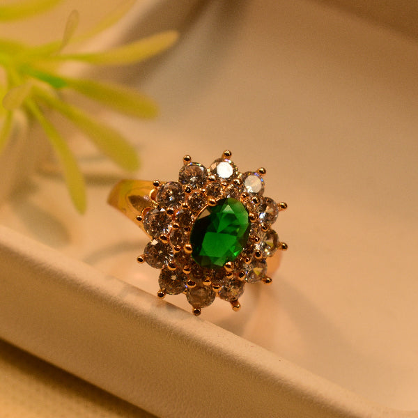 Luminous Design Gold Plated Crystal Stones Ring For Girls/Women