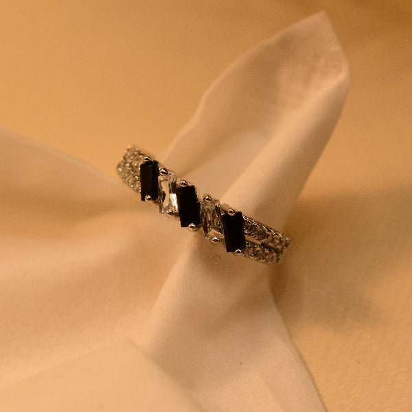 Elegant Design Silver Plated Real Stones Ring For Girls/Women