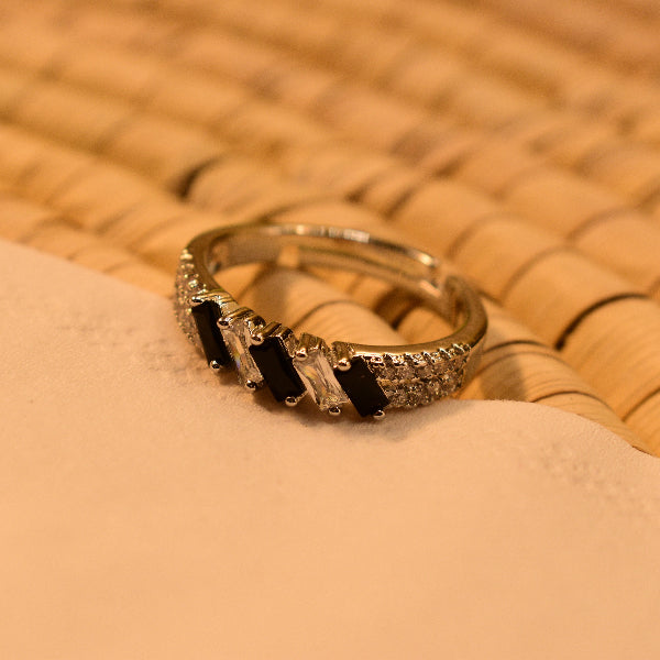Elegant Design Silver Plated Real Stones Ring For Girls/Women