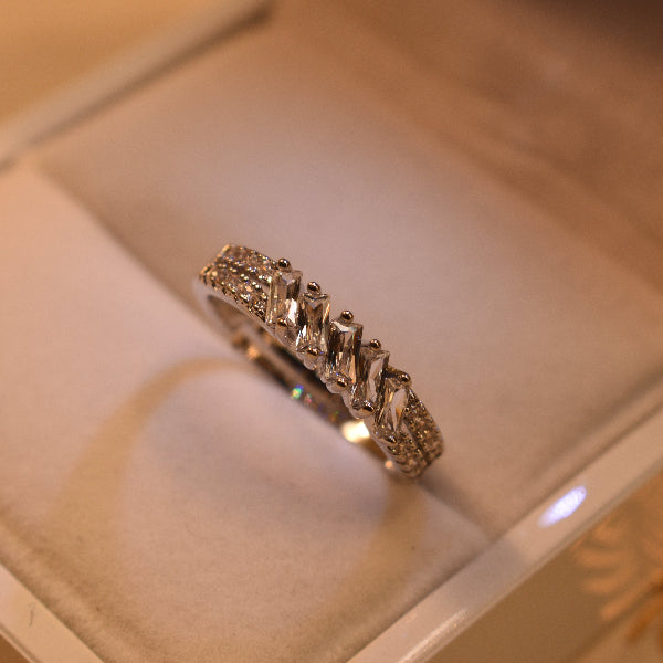 Elegant Design Silver Plated Real Stones Ring For Girls/Women