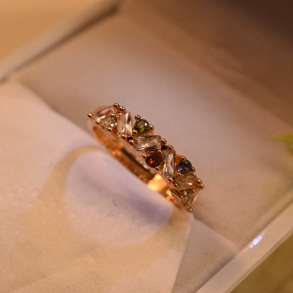 Beautiful Design Gold Plated Real Stones Ring For Girls/Women