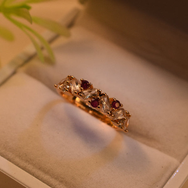 Beautiful Design Gold Plated Real Stones Ring For Girls/Women