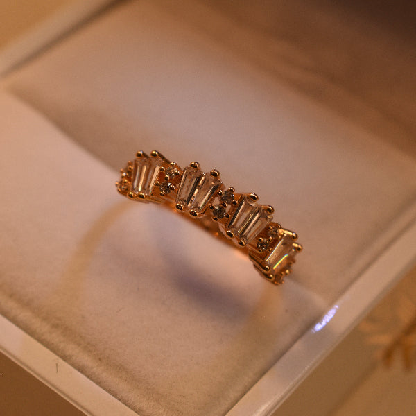 Elegant Design Gold Plated Crystal Stones Ring For Girls/Women