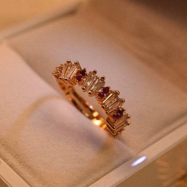 Elegant Design Gold Plated Crystal Stones Ring For Girls/Women