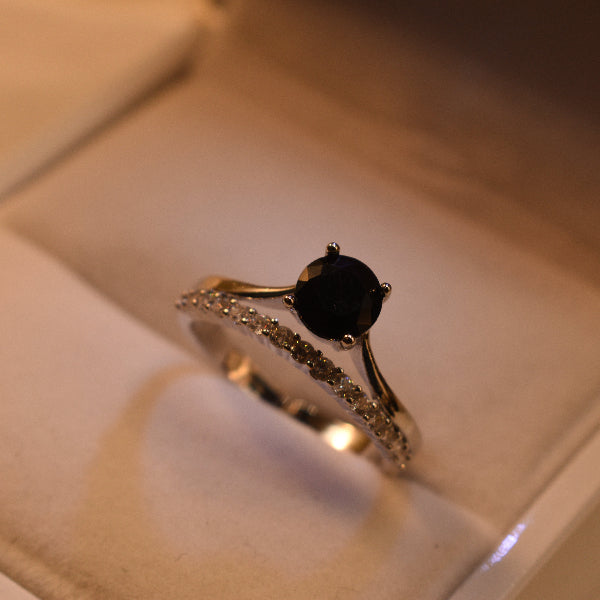 Luxury Design Silver Plated Real Stones Ring For Girls/Women