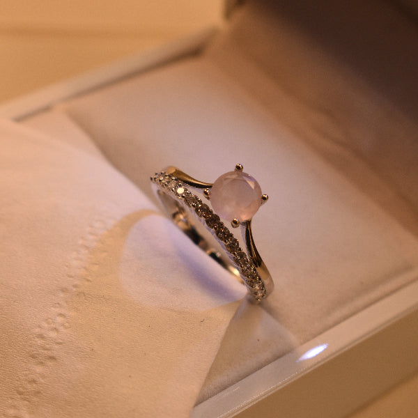 Luxury Design Silver Plated Real Stones Ring For Girls/Women