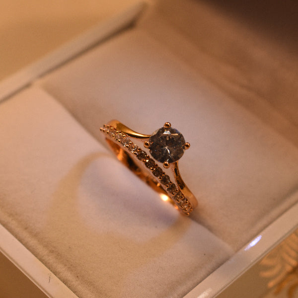 Elegant Design Gold Plated Real Stones Ring For Girls/Women