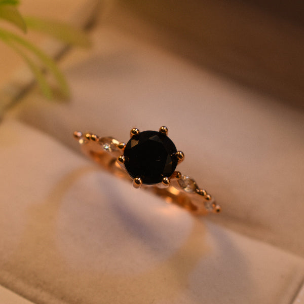 Glamorous Design Gold Plated Real Stones Ring For Girls/Women