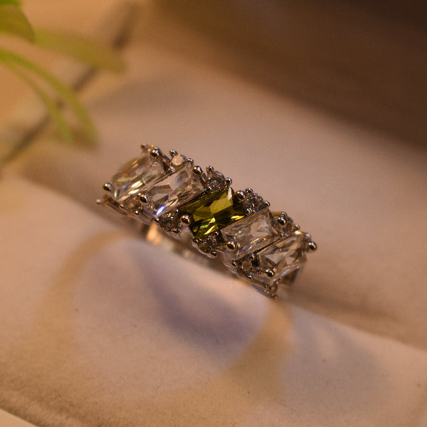 Unique Design Silver Plated Real Stones Ring For Girls/Women