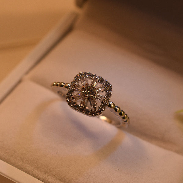 Luxury Design Silver Plated Real Stones Ring For Girls/Women