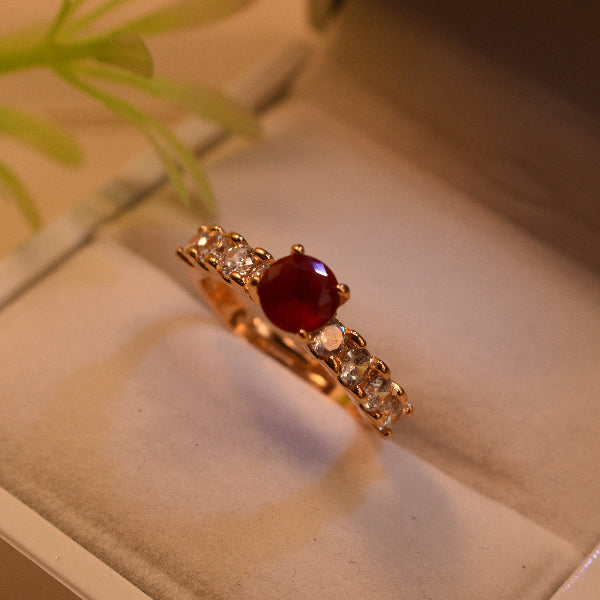 Unique Design Gold Plated Real Stones Ring For Girls/Women