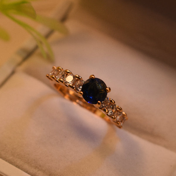 Unique Design Gold Plated Real Stones Ring For Girls/Women