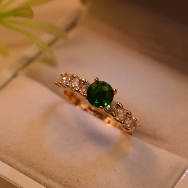 Unique Design Gold Plated Real Stones Ring For Girls/Women