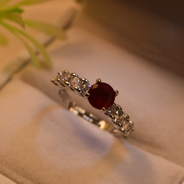 Elegant Design Silver Plated Real Stones Ring For Girls/Women