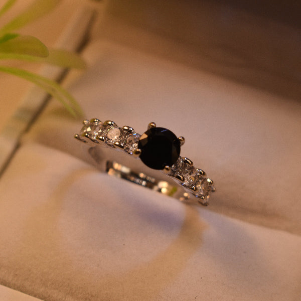 Elegant Design Silver Plated Real Stones Ring For Girls/Women