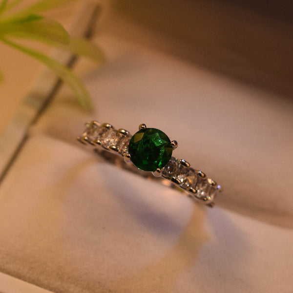 Elegant Design Silver Plated Real Stones Ring For Girls/Women