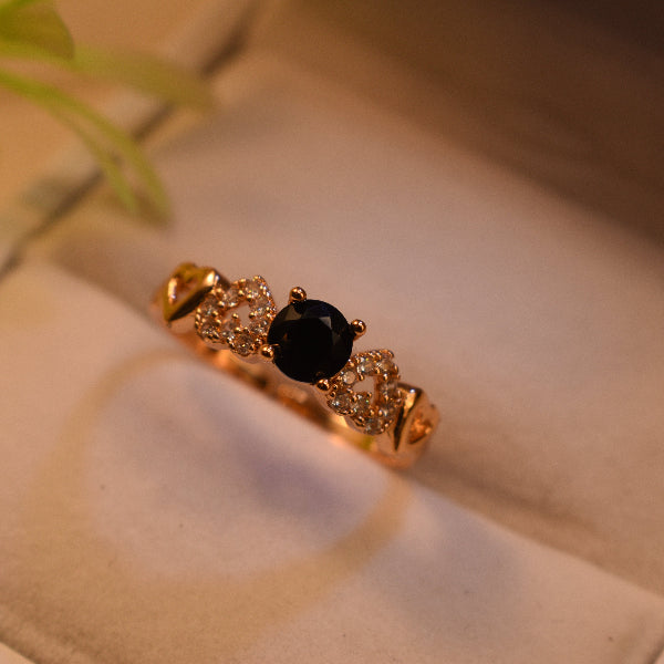 Fancy Design Gold Plated Real Stones Ring For Girls/Women