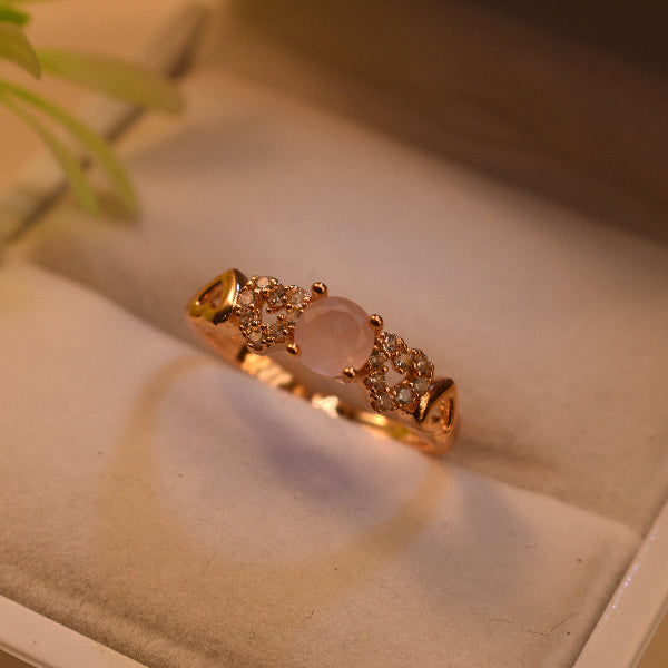 Fancy Design Gold Plated Real Stones Ring For Girls/Women