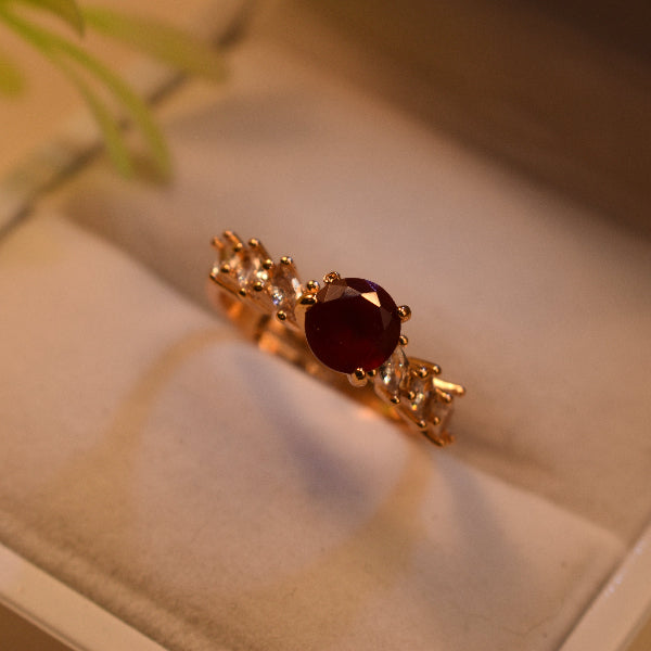 Elegant Design Gold Plated Real Stones Ring For Girls/Women